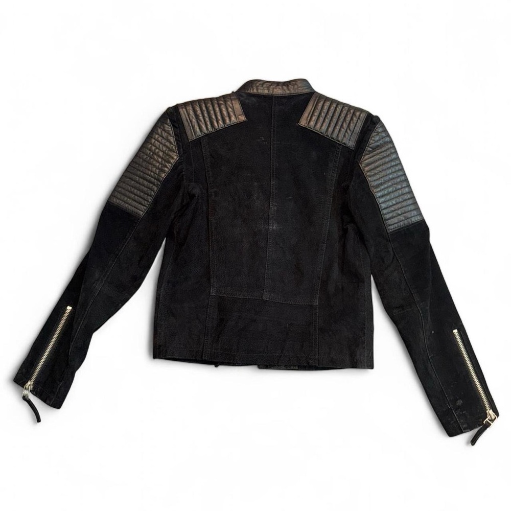 MNG Aritzia Black Pigskin Leather Biker Jacket XS - Picture 2 of 4